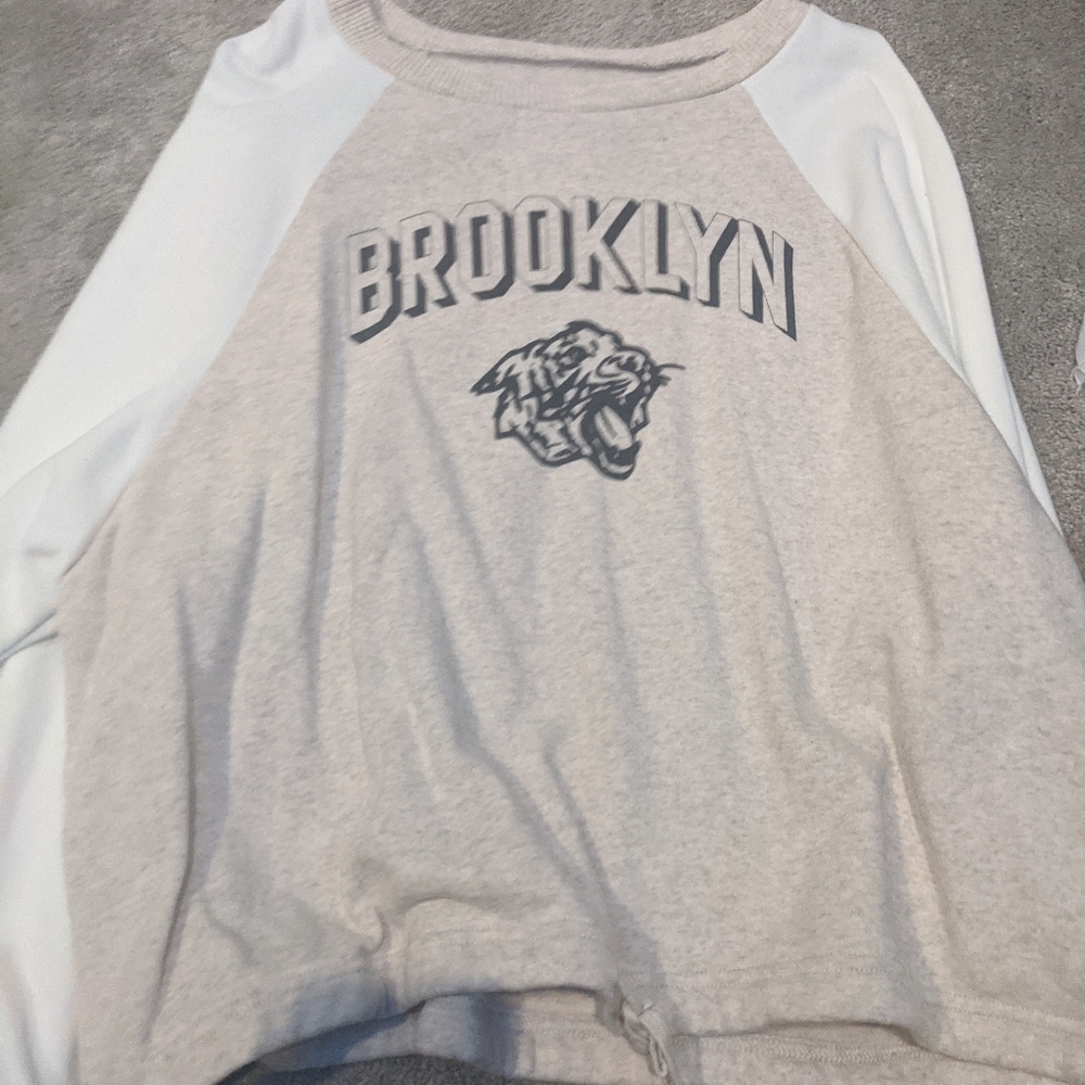 BROOKLYN TIGERS cream and white long sleeve shirt.